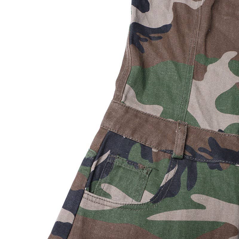 Camouflage Strapless Wide Leg Jumpsuit