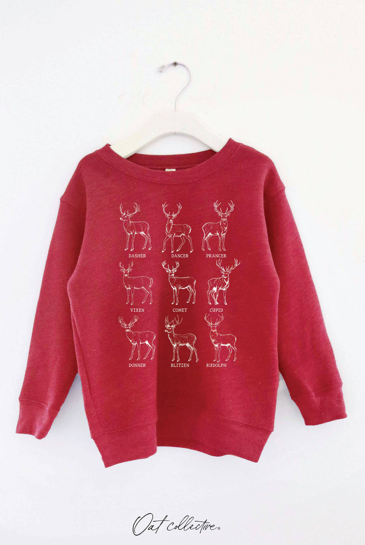 SANTA'S REINDEER Toddler Graphic Sweatshirt: HEATHER FOREST / 2T