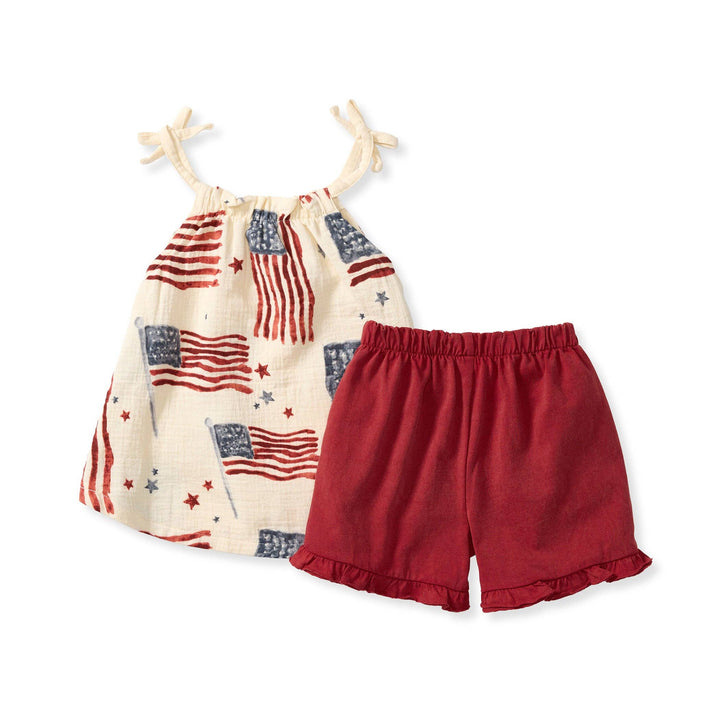 American Flag Girls Tank & Shorts Set