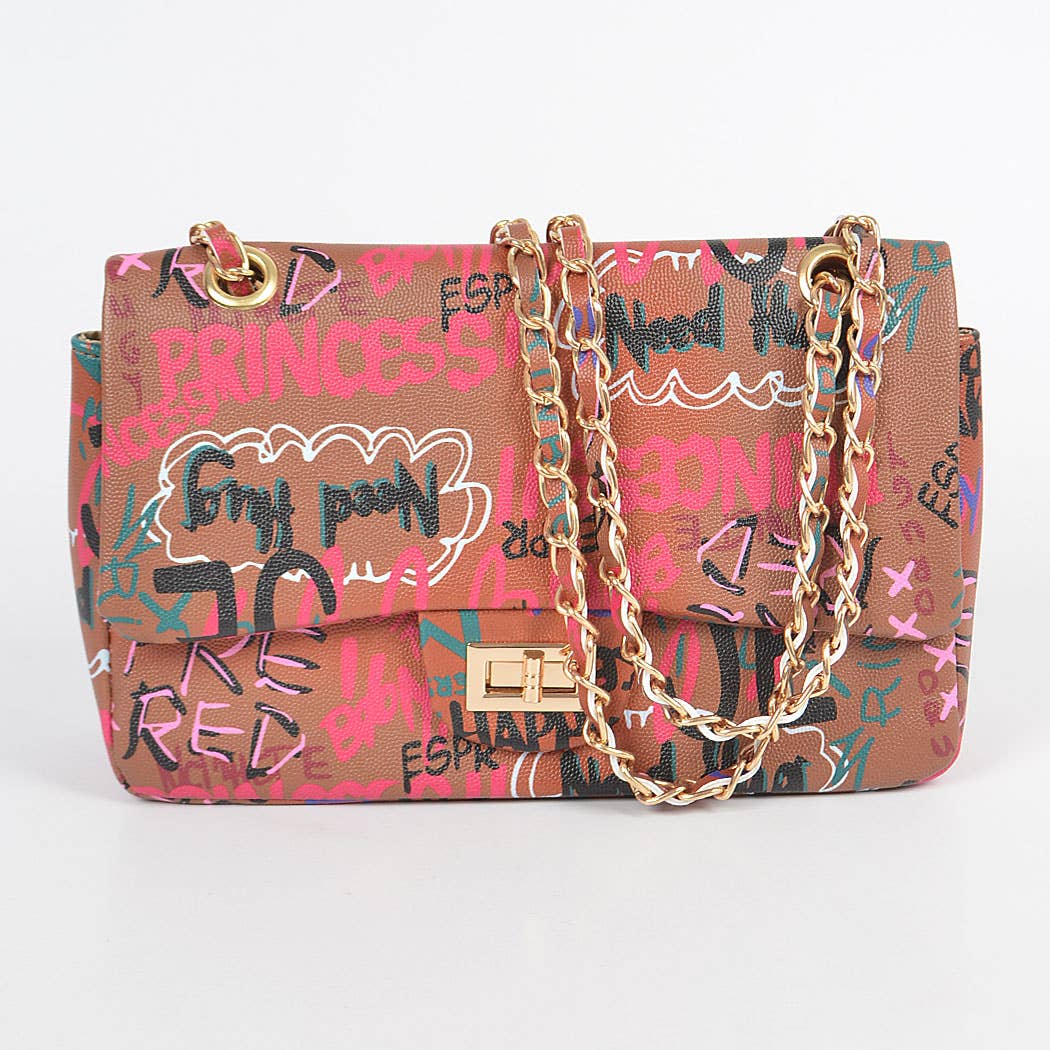 Graffiti Gradiating Clutch: Black