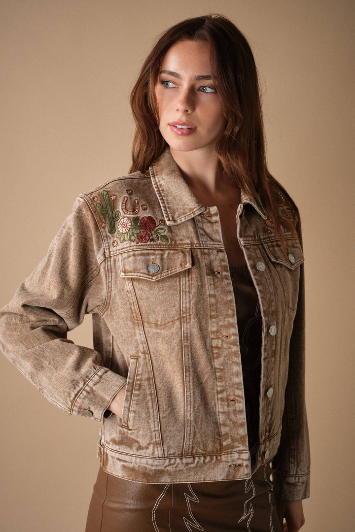 Western Embroidered Denim Jacket