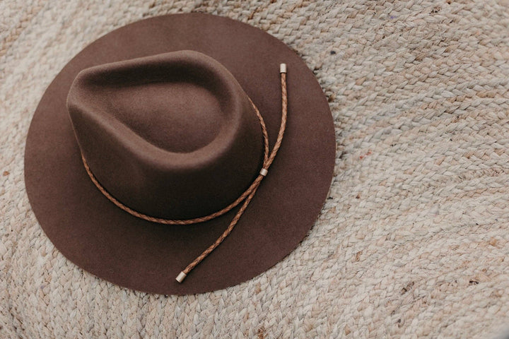 Genuine Leather Braided Hat Band: Saddle