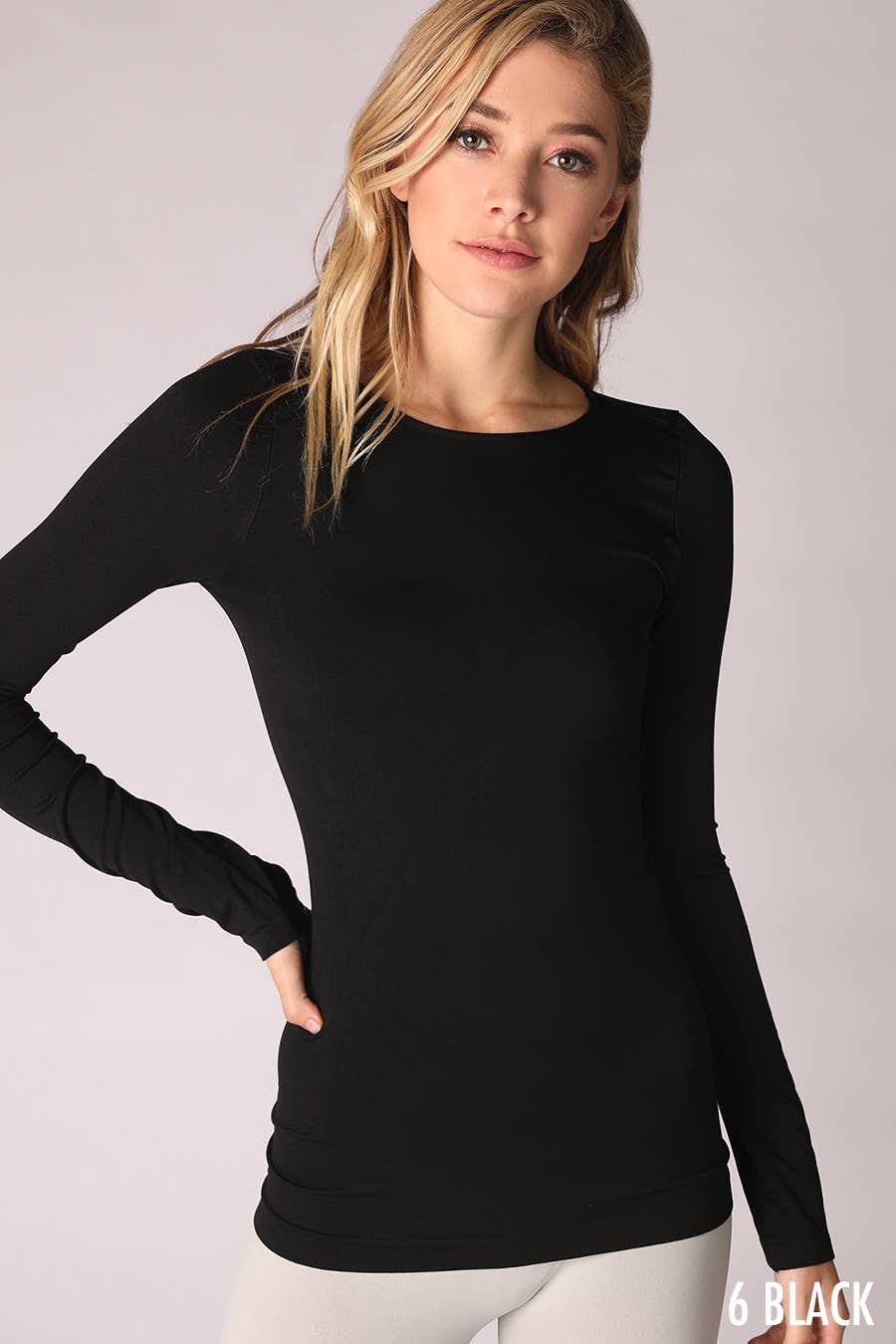 NS5423 - Long Sleeve Crew Neck Top: 7 White