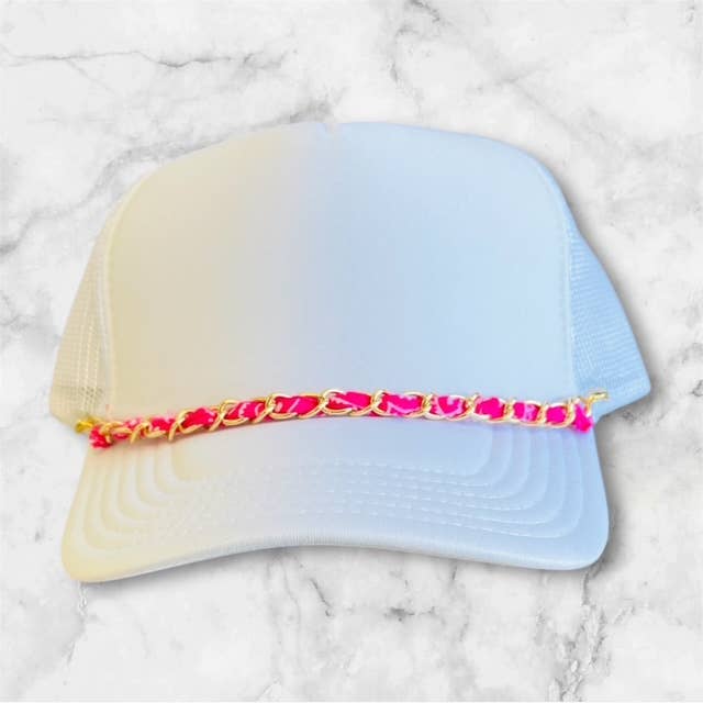 Links & Bandanas Trucker Hat Chain: Dark Blue / Silver Tone