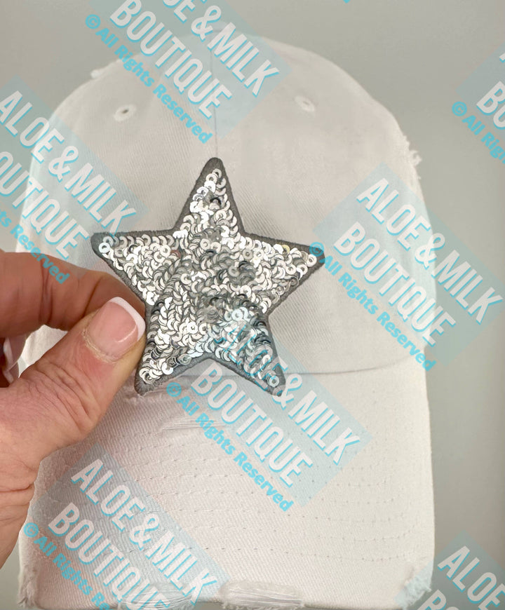 New Sequin Star Small, sequin star patch, cheer patch: Black