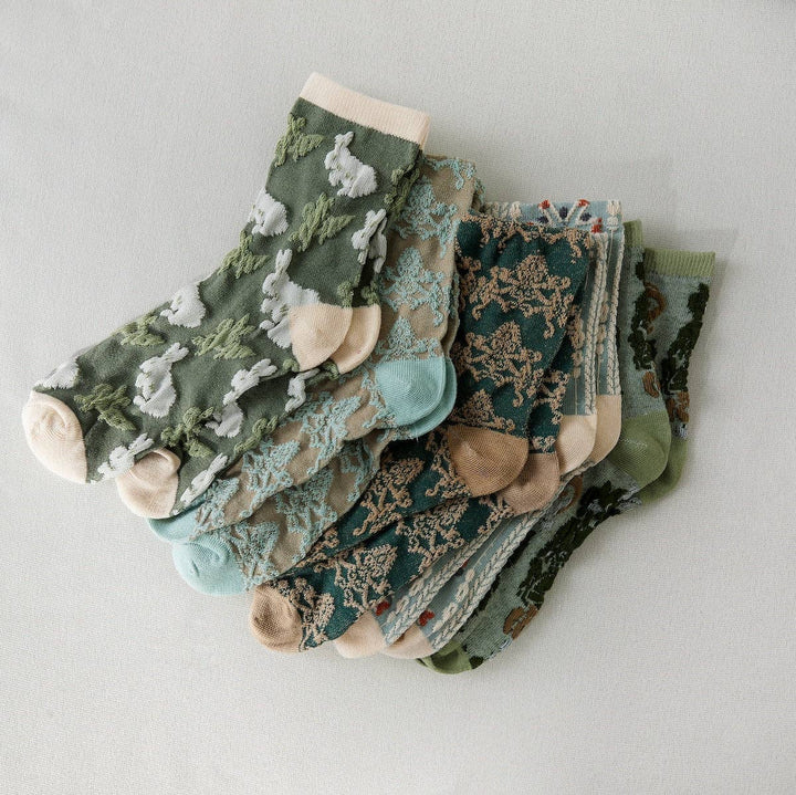 Rufia - Retro Embossed Women's Socks: 2 / One Size