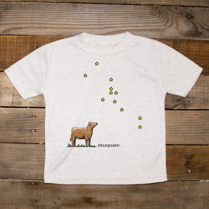 Stargazer Cow Country Western Girl Farm Boy Kids Shirt