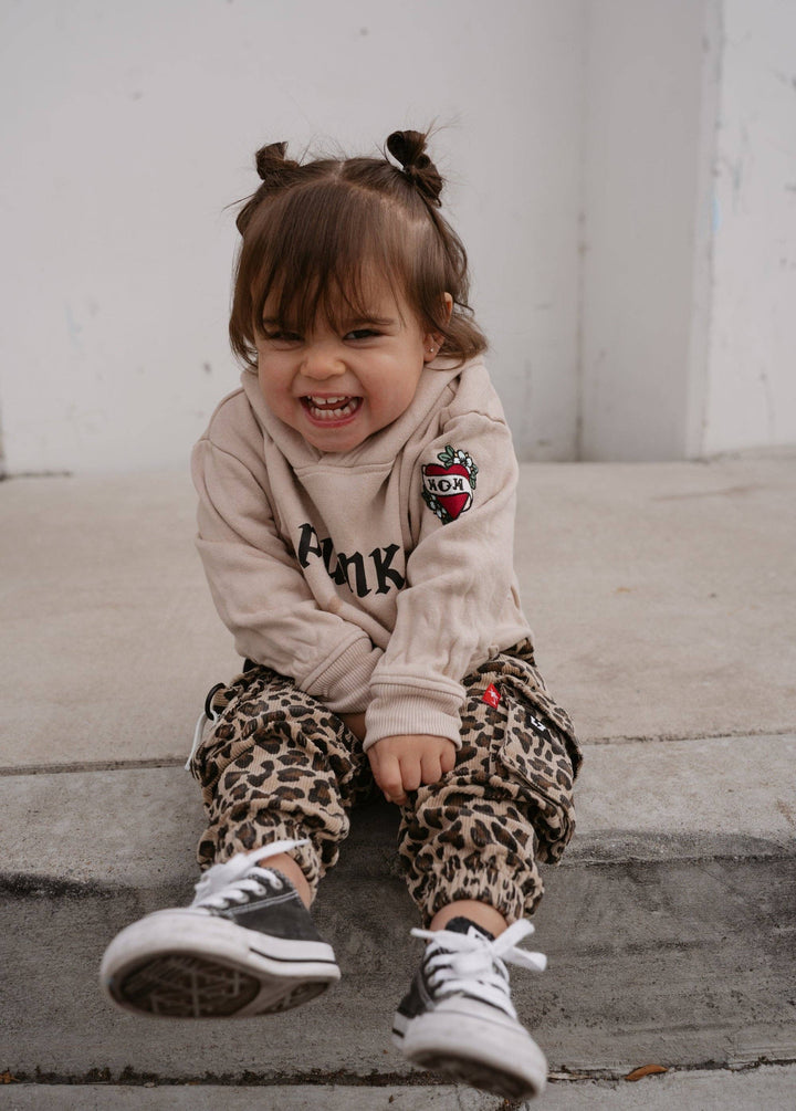 Leopard Cord Kids Cargos