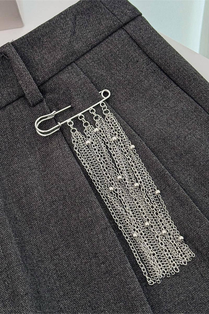 Star Fringe Safety Pin Brooch Accessory