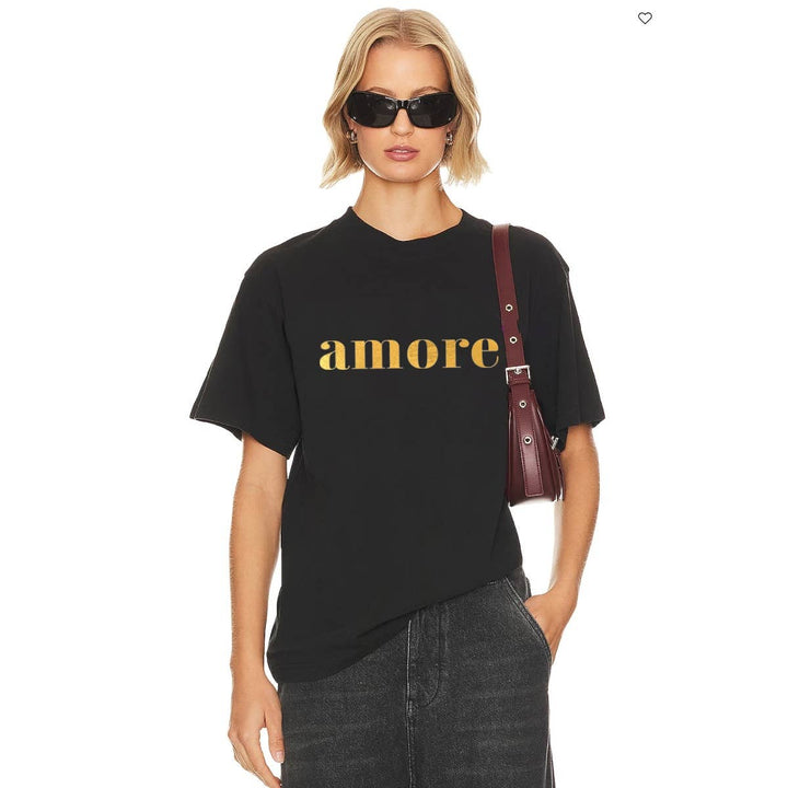 AMORE GRAPHIC FOIL GRAPHIC WOMEN GRAPHIC TEE: WHITE / L