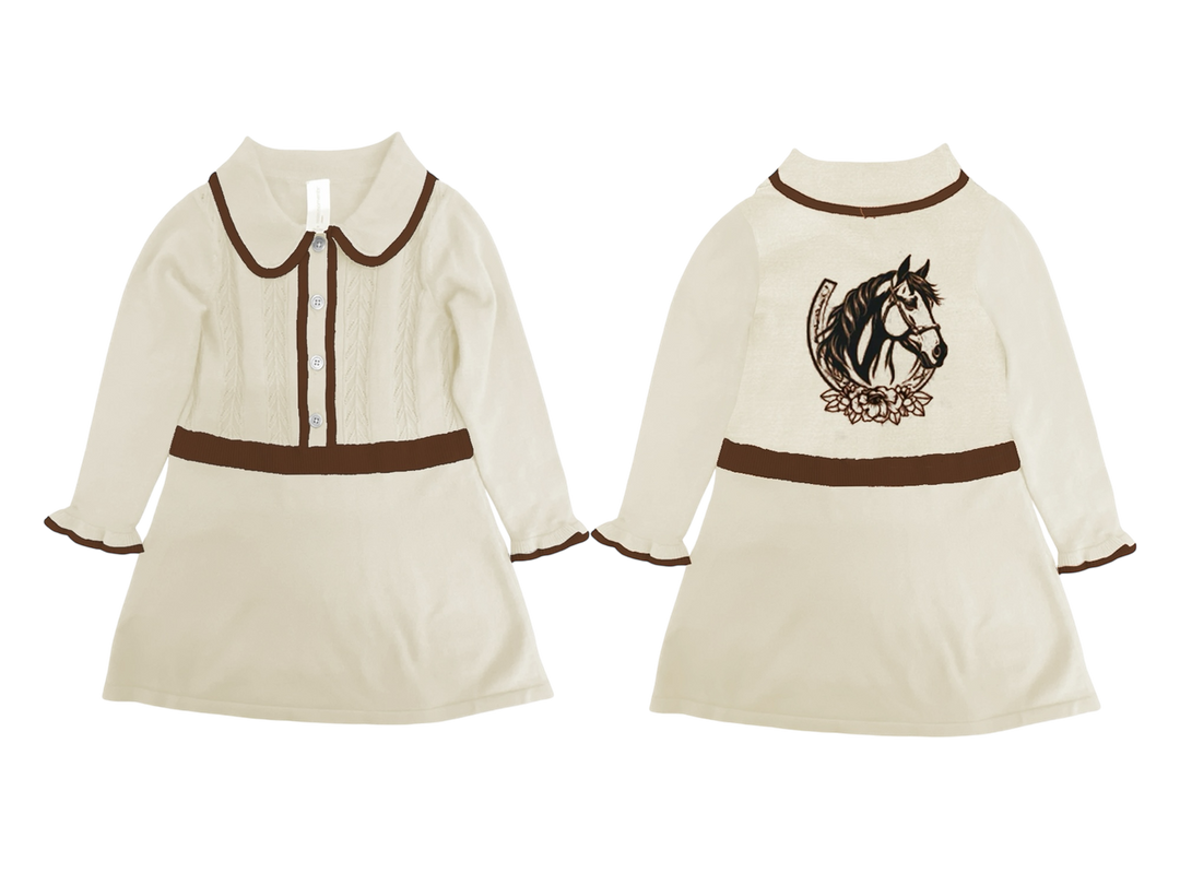 Horseshoe Sweater Dress Girls