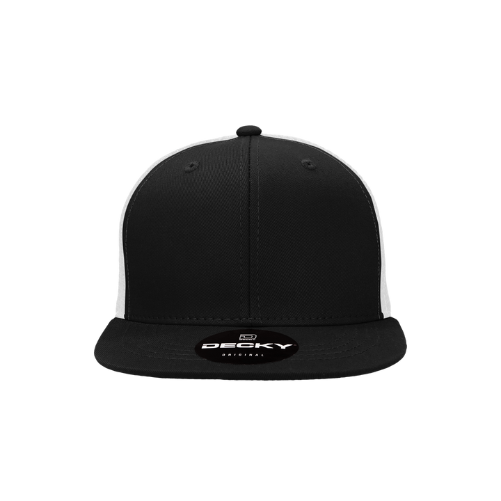 Decky 5010 - Kids Youth Trucker Hat, Flat Bill Snapback - 50: Black