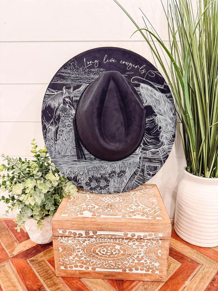 Floral Print Hat: Khaki