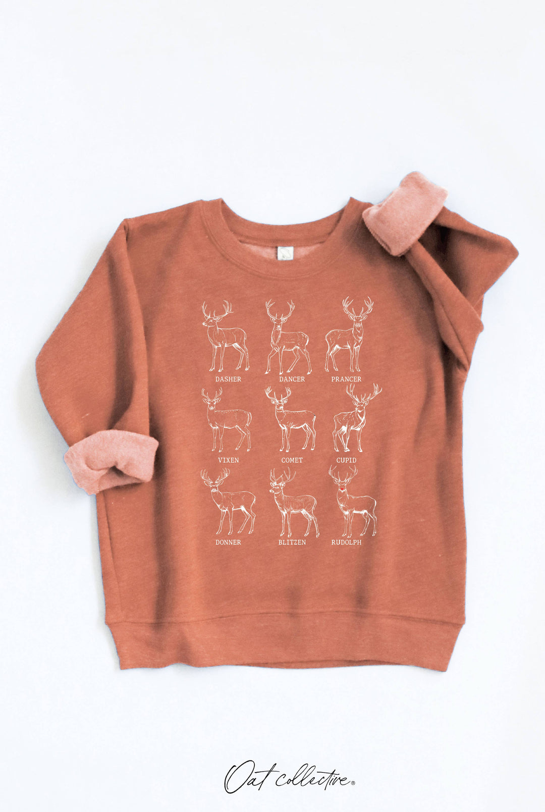 SANTA'S REINDEER Toddler Graphic Sweatshirt: HEATHER FOREST / 3T