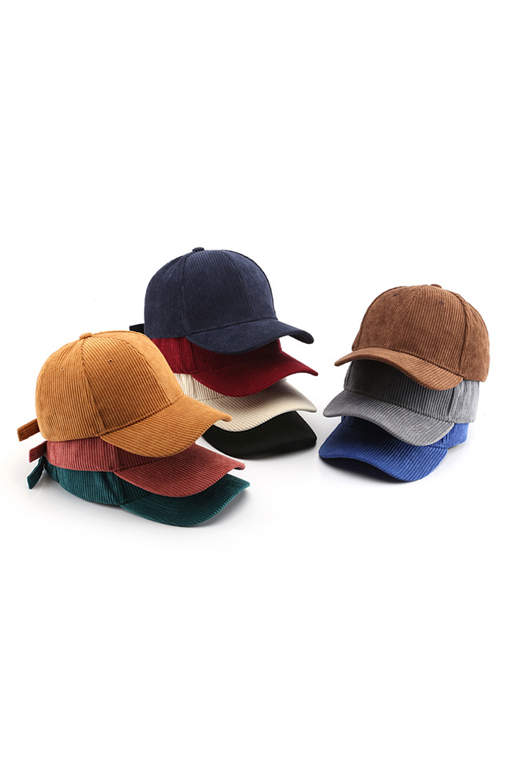 Corduroy Baseball Cap Unisex Winter Warm Outdoor_CWAH0517: GREY / (OS) 2