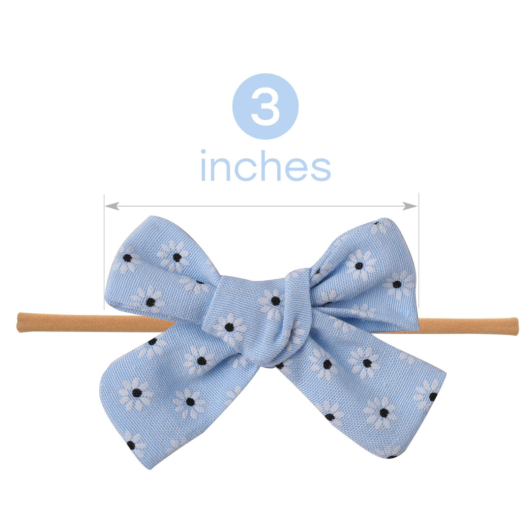 Nylon Newborn Baby Girl Headbands 10 Pcs Set Linen Floral