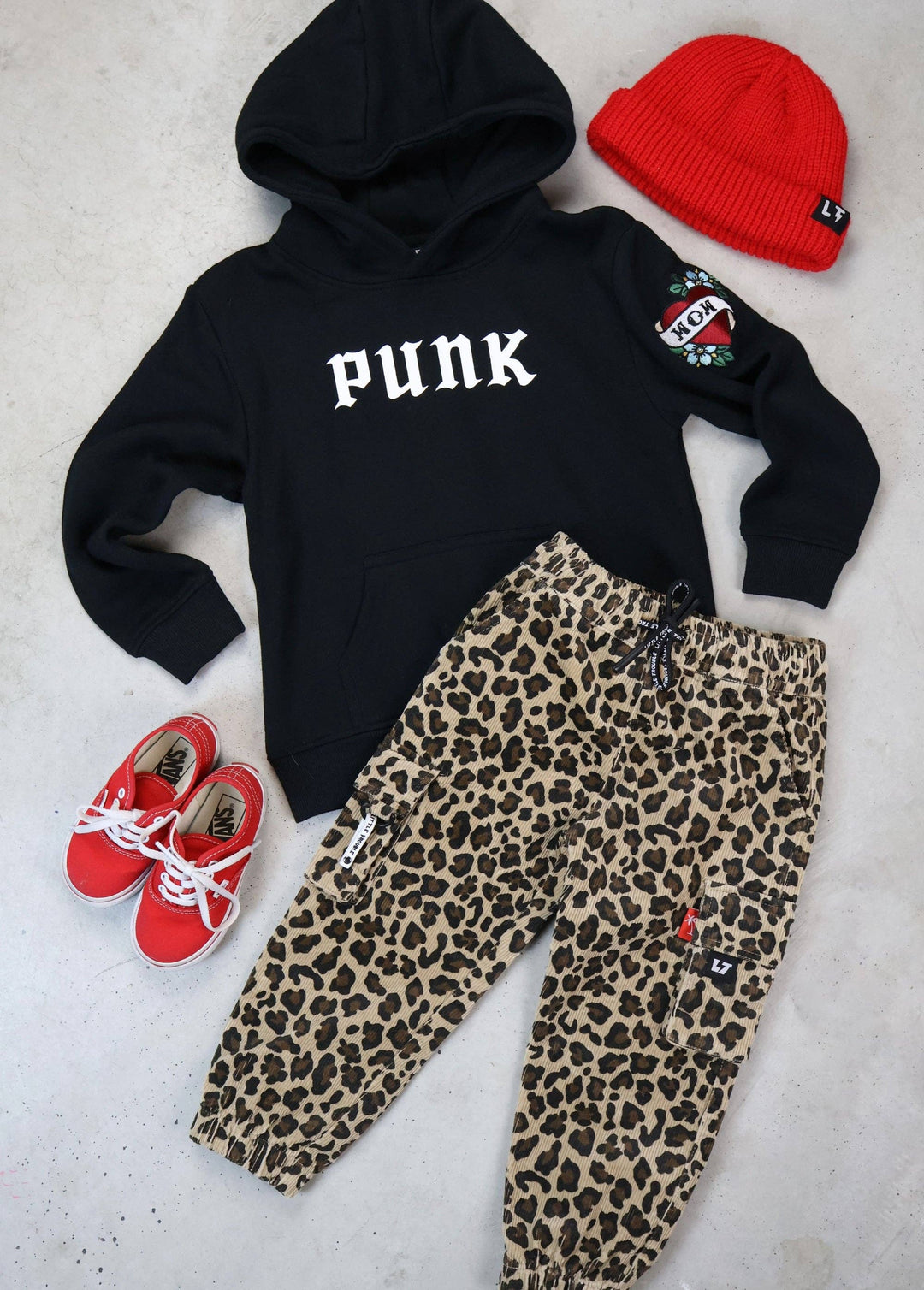 Leopard Cord Kids Cargos