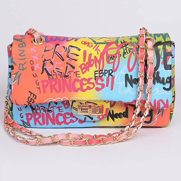 Graffiti Gradiating Clutch: Black