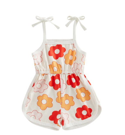 Sadie Jo Floral Kids Romper: Small flowers