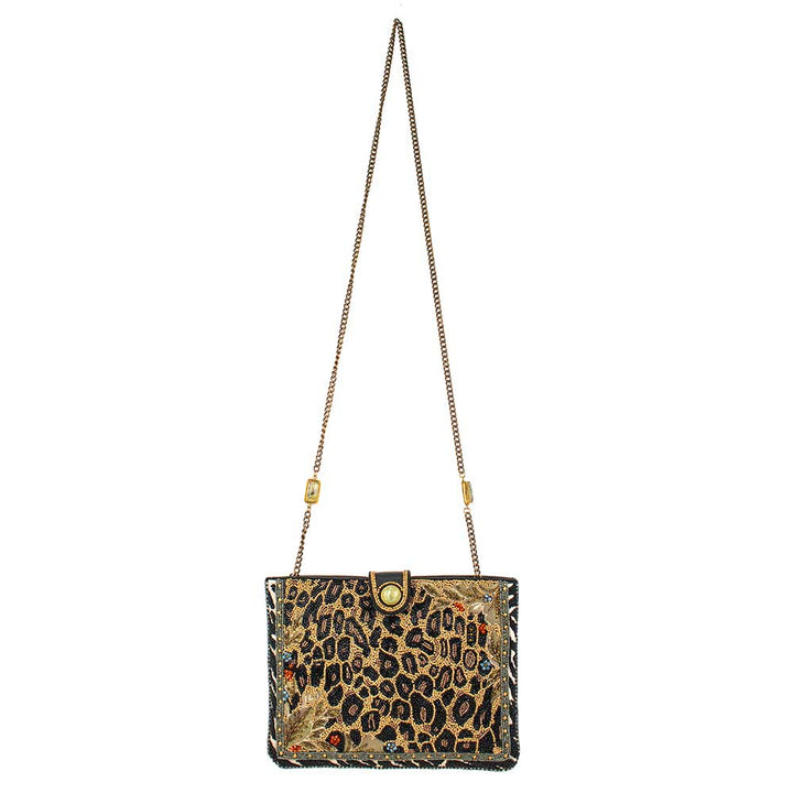 Untamed Beaded Animal Print Crossbody Handbag