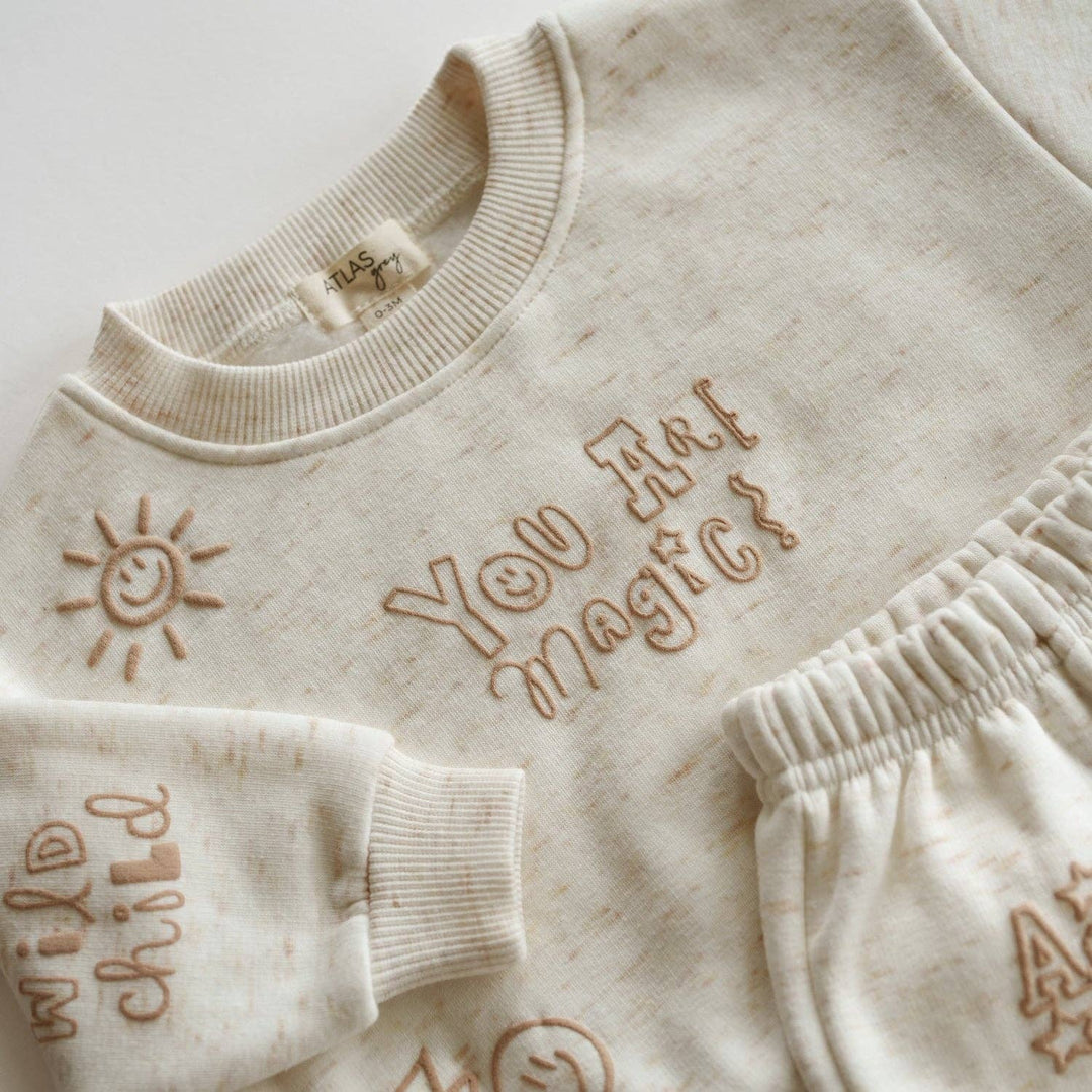 You Are Magic Sweat Set: Heathered Oatmeal / 4-5T