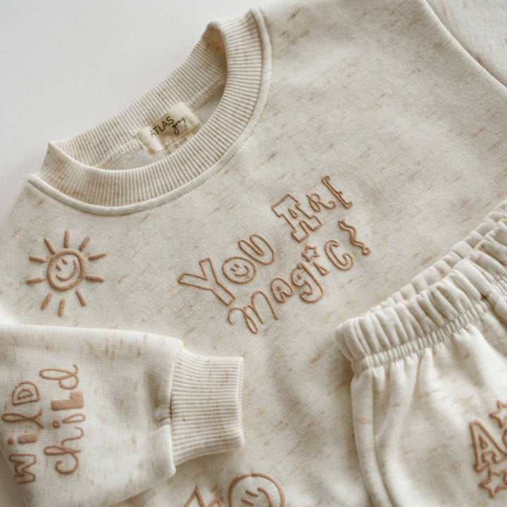 You Are Magic Sweat Set: Heathered Oatmeal / 4-5T
