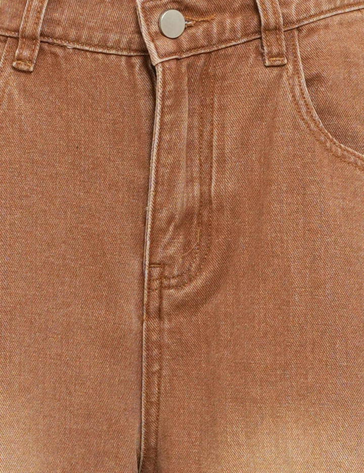 Ladies Mid Rise Wide Leg Barrel Jeans SKP522: Denim Blue / M