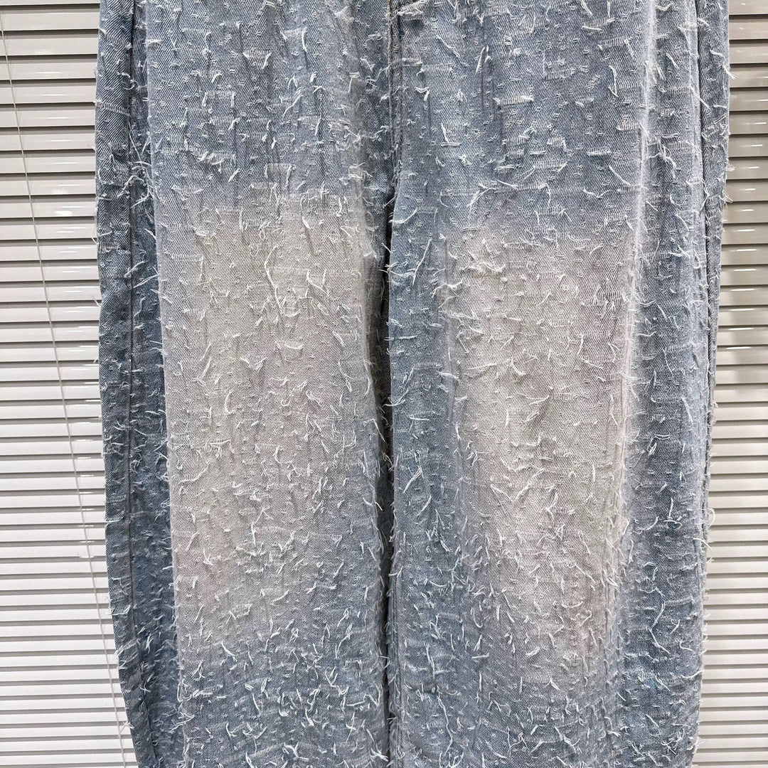 Pearl Beaded Bustier and Vintage Denim Pants Set