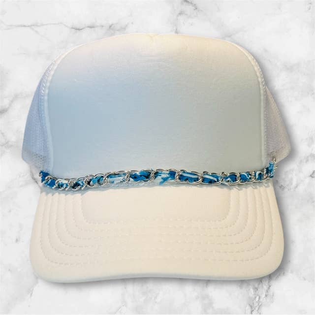 Links & Bandanas Trucker Hat Chain: Blue / Silver Tone