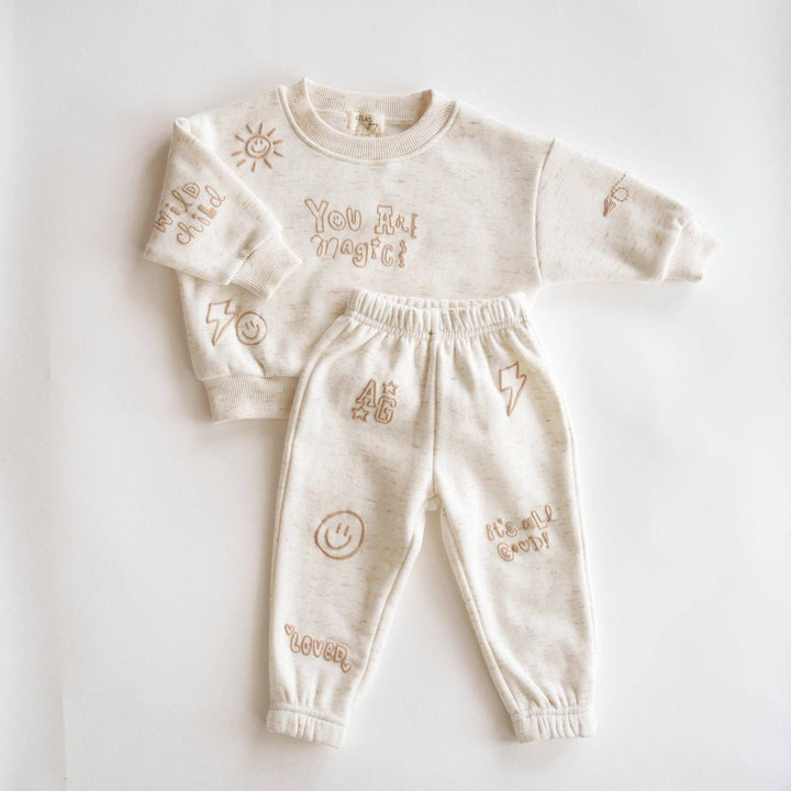 You Are Magic Sweat Set: Heathered Oatmeal / 3-4T