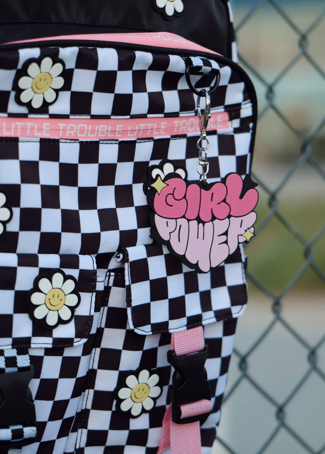 Daisy Checker Black Backpack: Classic