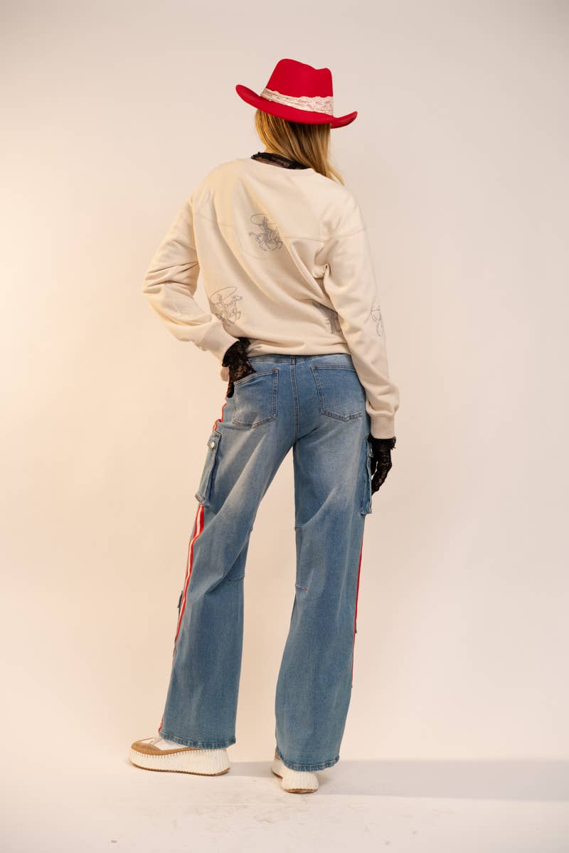 Western Yoke Cowboy Boots Sweatshirt