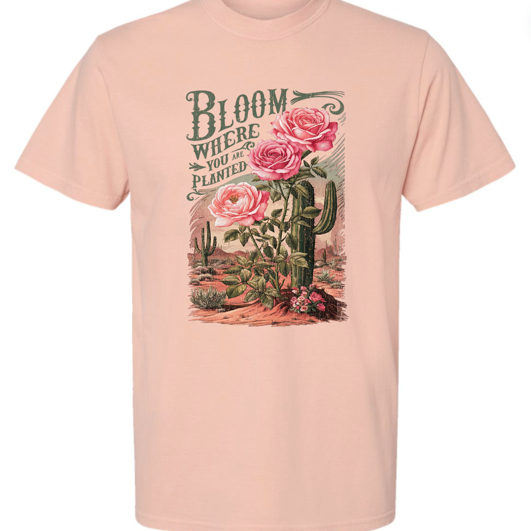 Bloom Where You Are Planted Tee: Bay / Large