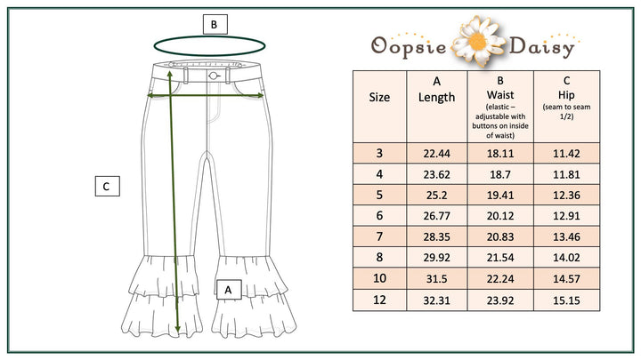 Kids Khaki Denim Double Ruffle Pant Jeans: 4