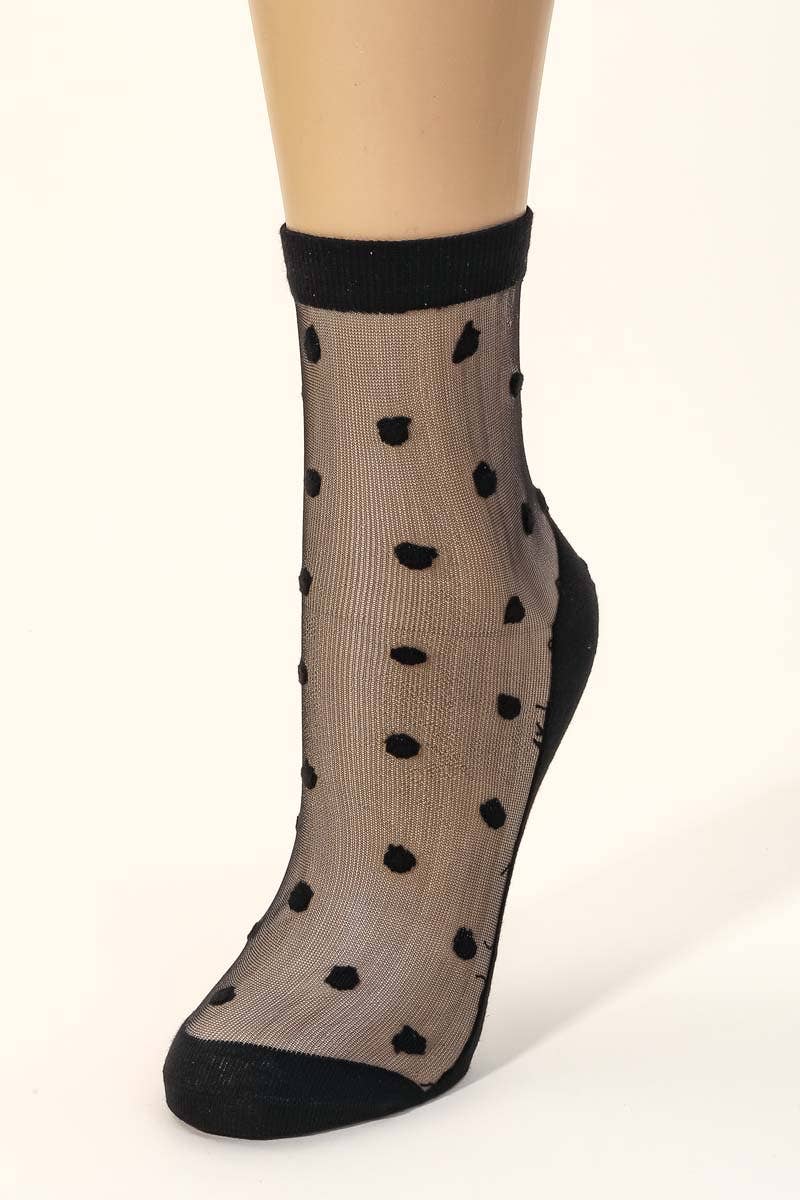 Polka Dot Mesh Socks: WH