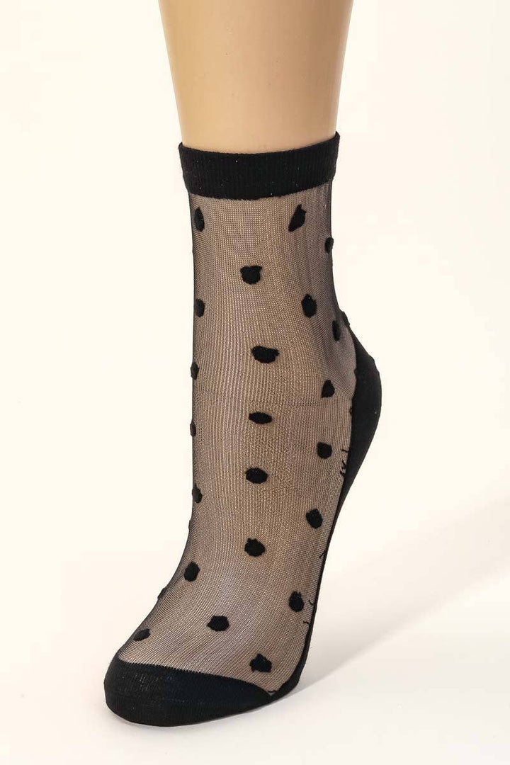 Polka Dot Mesh Socks: WH