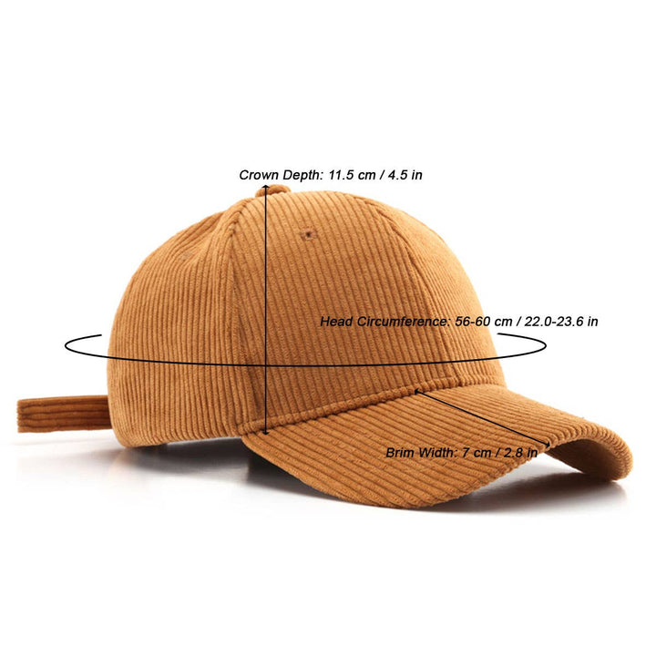 Corduroy Baseball Cap Unisex Winter Warm Outdoor_CWAH0517: BEIGE / (OS) 2
