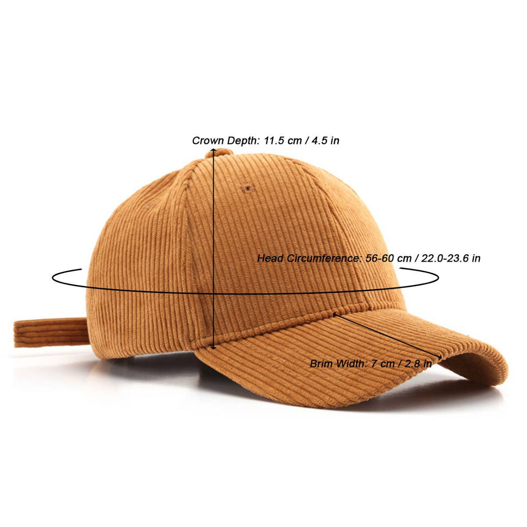 Corduroy Baseball Cap Unisex Winter Warm Outdoor_CWAH0517: GREY / (OS) 2