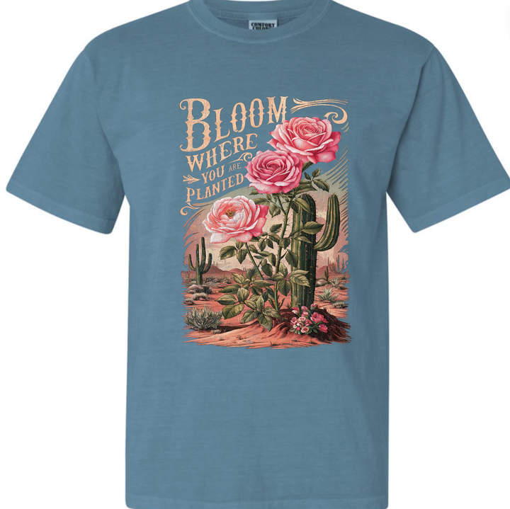 Bloom Where You Are Planted Tee: Bay / Large