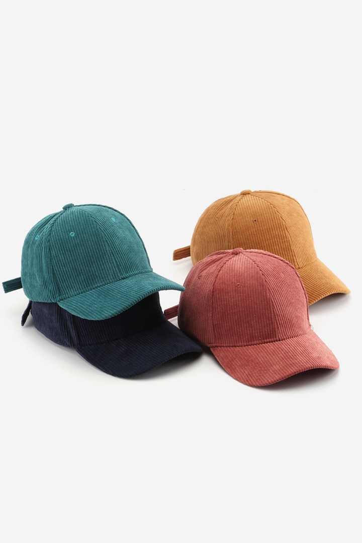 Corduroy Baseball Cap Unisex Winter Warm Outdoor_CWAH0517: BLACK / (OS) 2