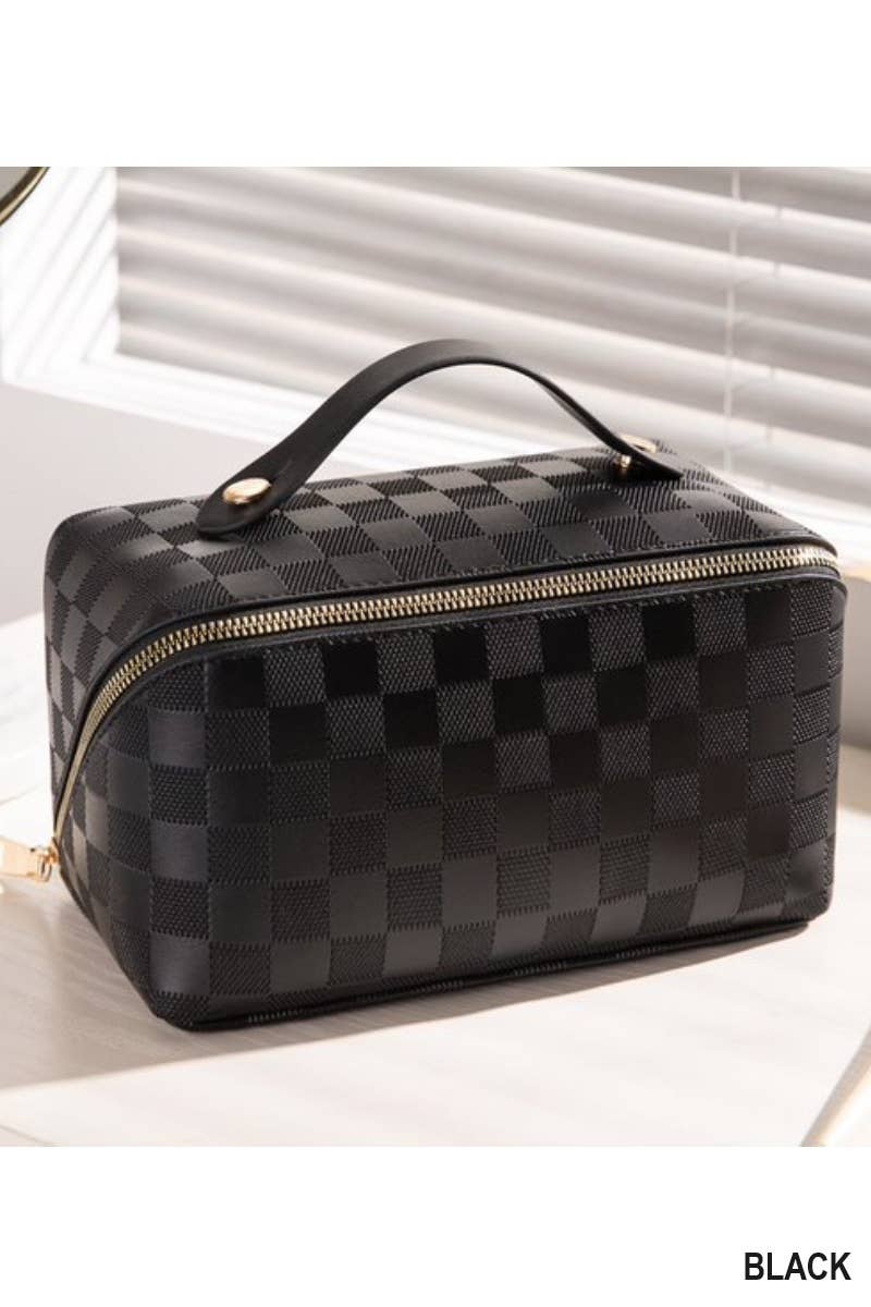 VEGAN LEATHER MAKEUP BAG SOLID BAG: IVORY-167268 / OS
