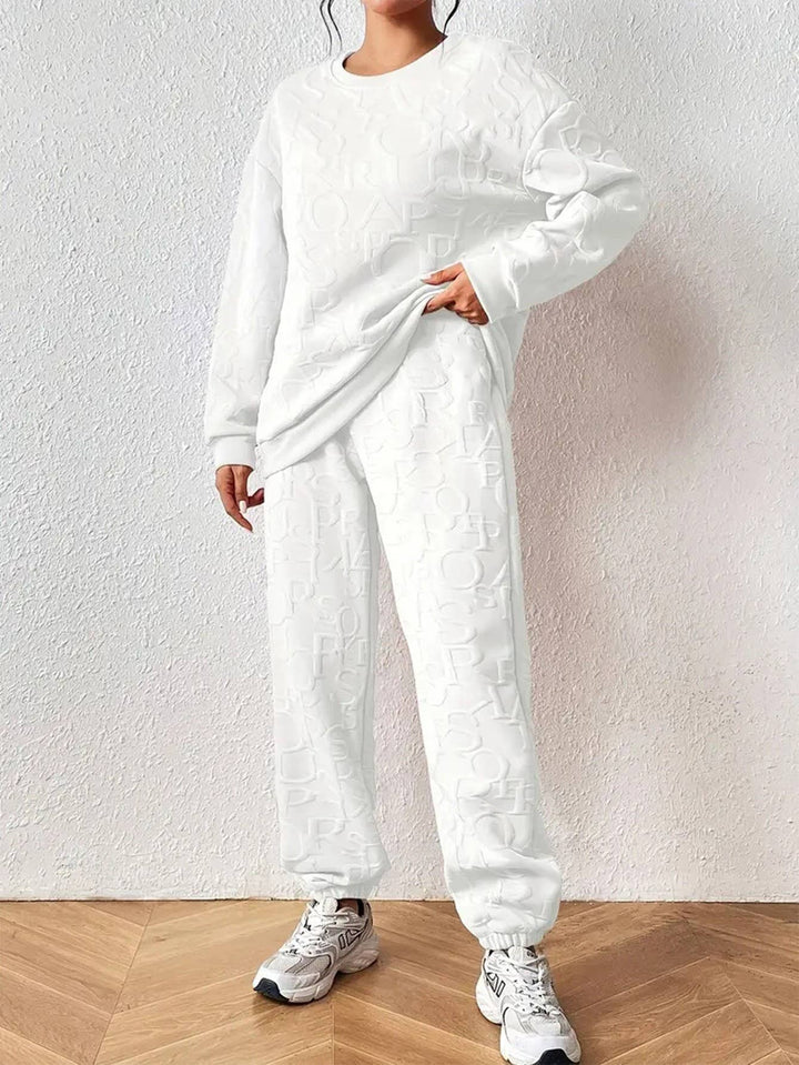 Cozy Cable Knit Lounge Set Women Soft Warm Two Piece Outfit