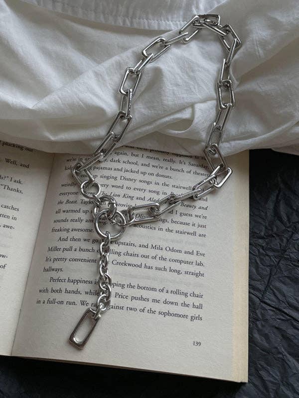 Simple Normcore Chain Necklace: SILVER/ FREE SIZE