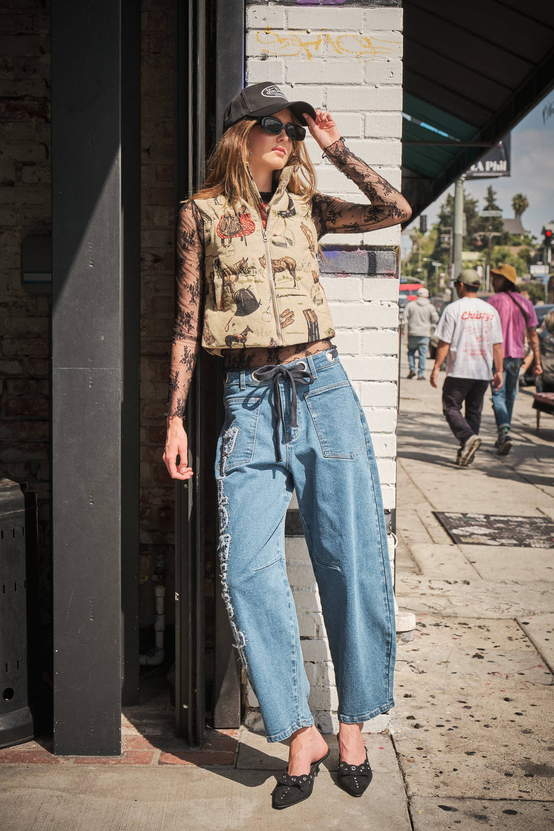 Western Jacquard Puffer Vest