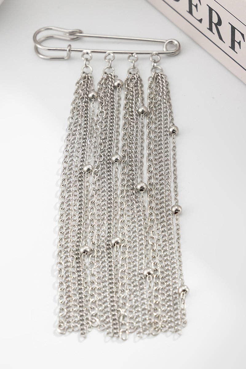 Star Fringe Safety Pin Brooch Accessory