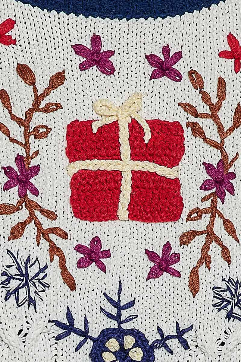 Christmas Fair Isle Snowflake Reindeer Soft Knit Sweater