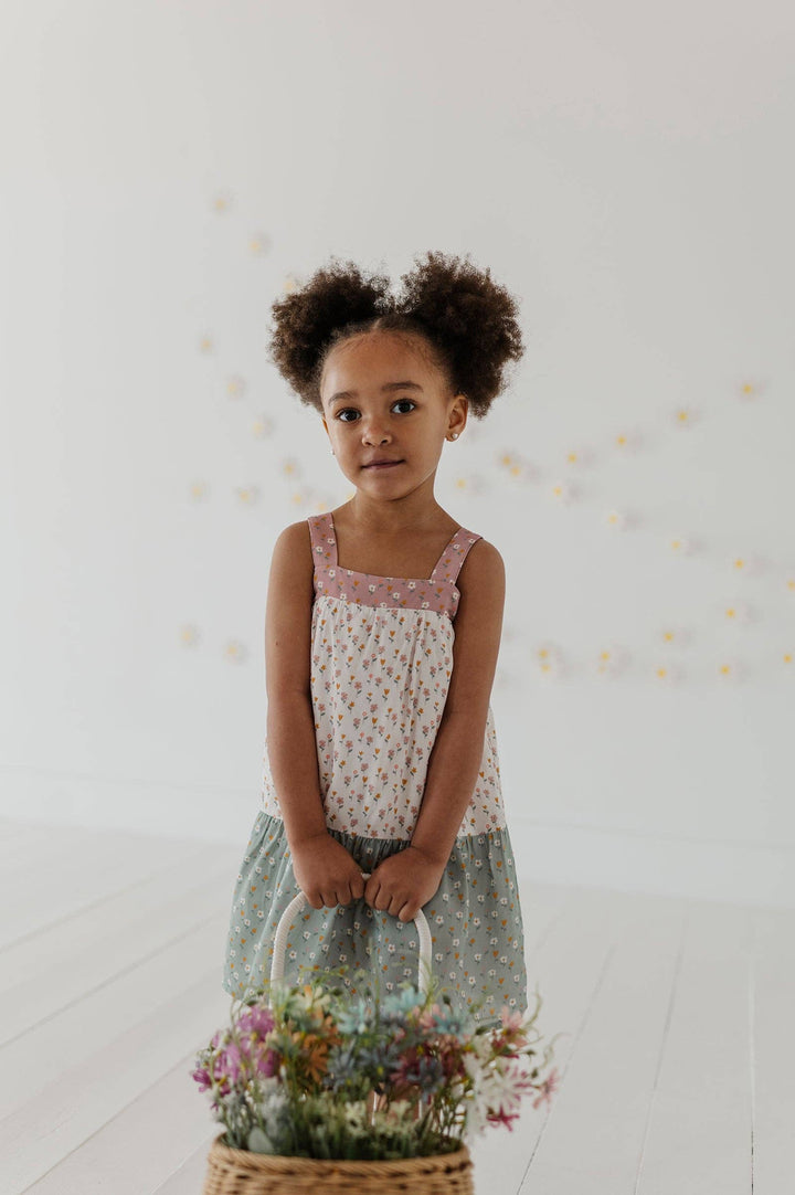 Babysprouts Wide Strap Dress: Embroidery Floral