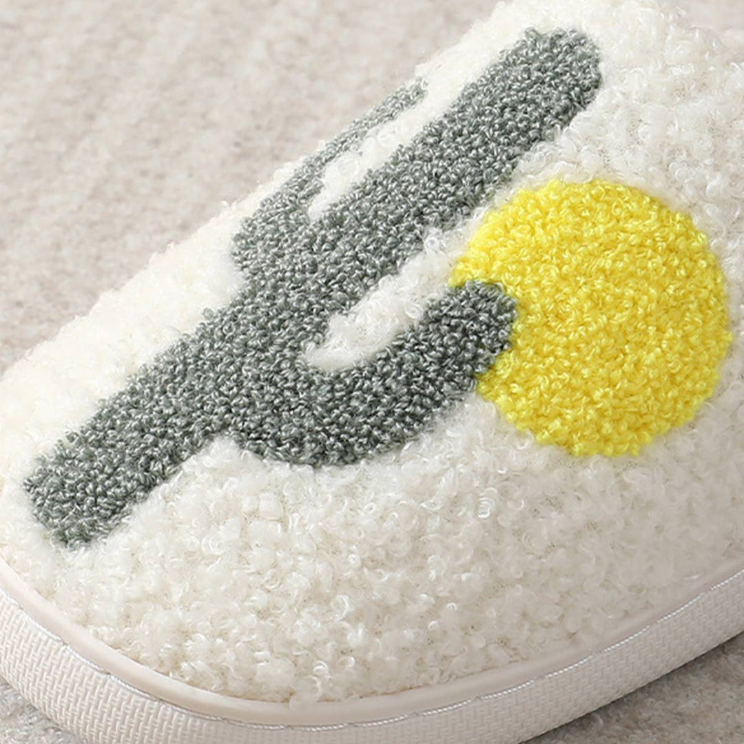 CACTUS PATTERN WARM COTTON SLIPPERS