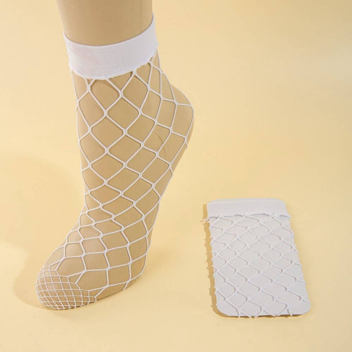 Large Gap Fish Net Socks: WH