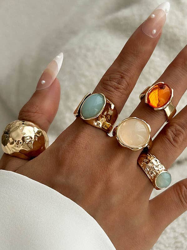 Geometric Ringent Rings Accessories: GOLD / One_size